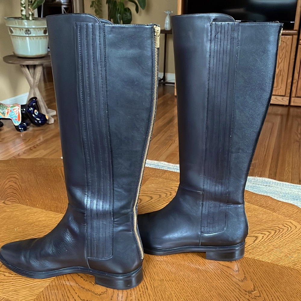 Black knee high leather Calvin Kline boots